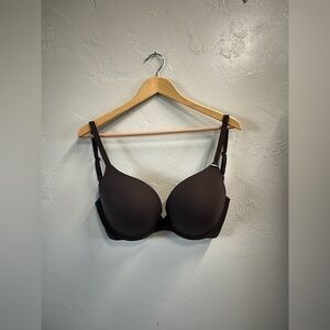 SKIMS Fits Everybody Push-Up Demi Bra 32H NWT Espresso Color